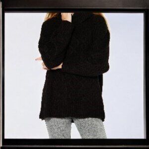Bloomingdale's RD Style Textured Turtleneck Black XS NWT